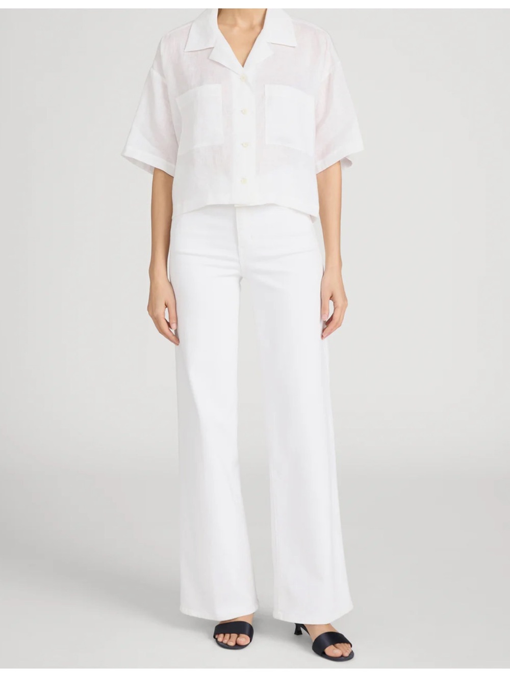 Frame Le Slim Palazzo Denim White Size 26 Blanc Full Length Jeans